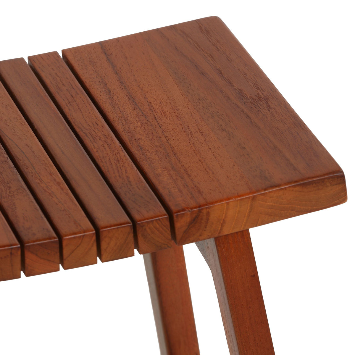 Bare Decor Hanoi Shower and Spa Stool in Solid Teak Wood, 19x14x17h