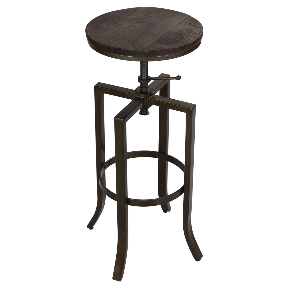 Bare Decor Dartanyan Solid Wood Adjustable Height Counter Stool, Brown 14&quot; Seat