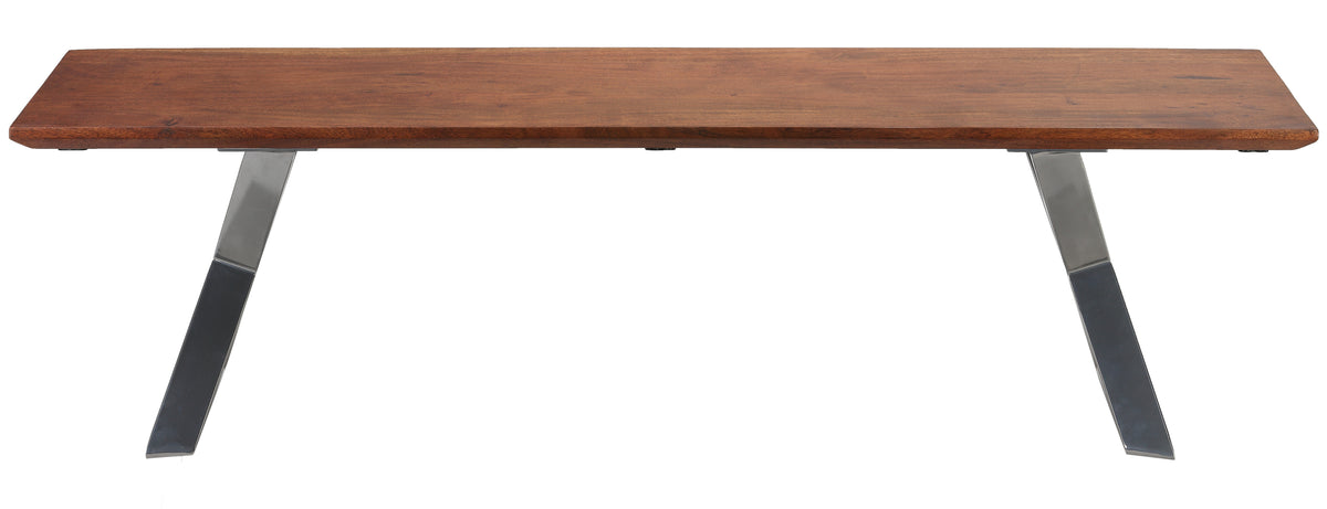 Cortesi Home Emperor Wood Dining Bench with Steel Base