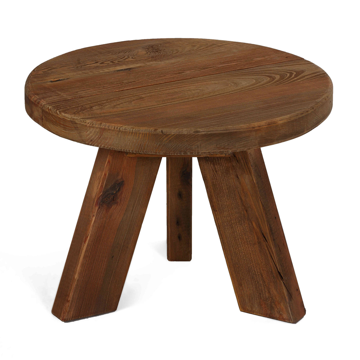 Bare Decor Weston Small Round End Table in Reclaimed Wood