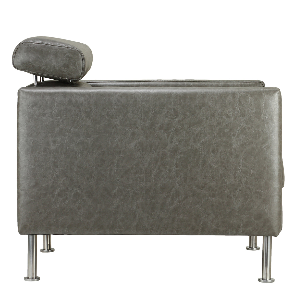 Cortesi Home Nicki Arm Chair with Adjustable Headrest, Grey