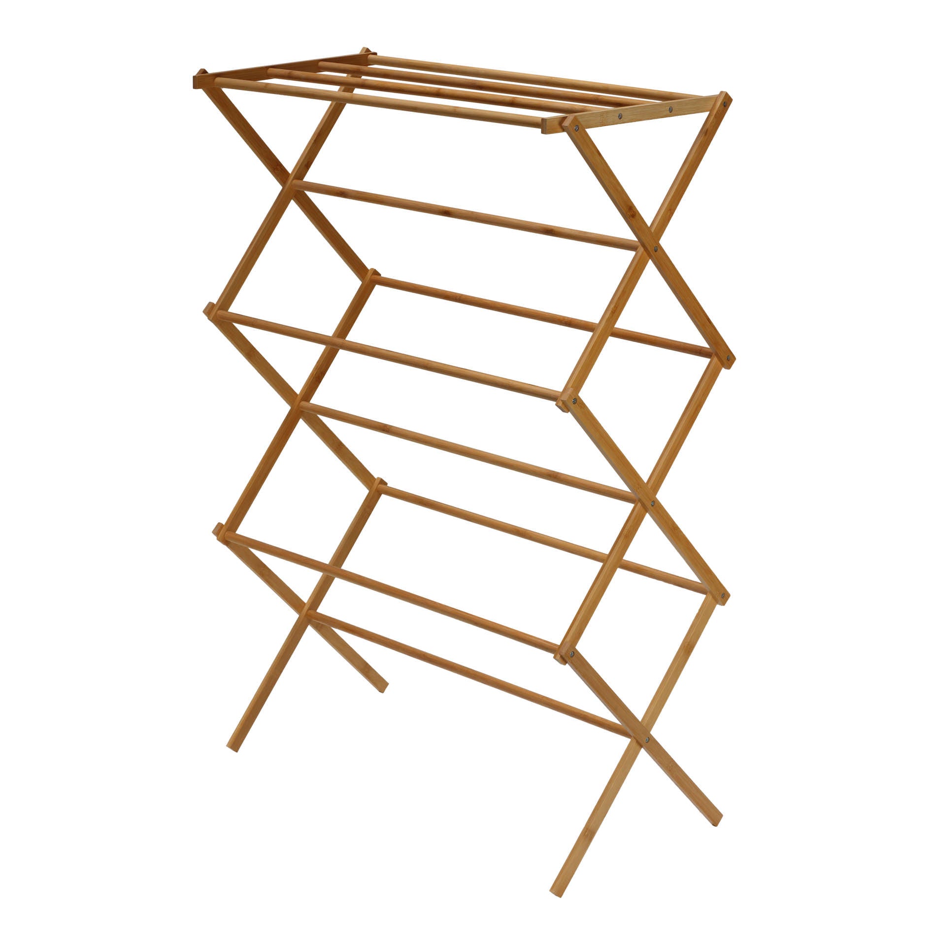 Cortesi Home Drying Rack in Natural Bamboo "Eli", Portable & Collapsible 29x15x43
