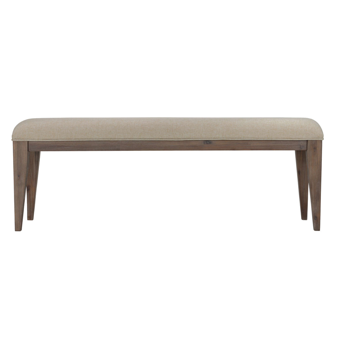 Cortesi Home Leno Bench with Neutral Linen Fabric