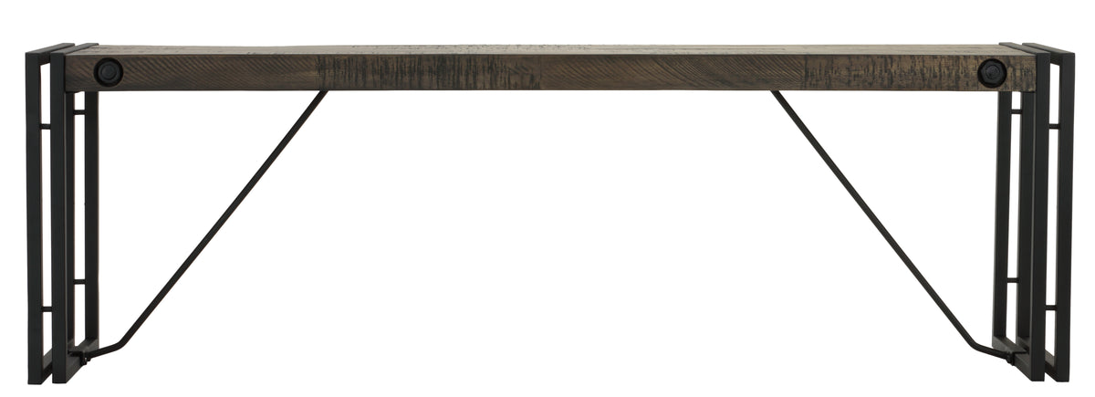 Cortesi Home Thayer Driftwood Bench with metal frame