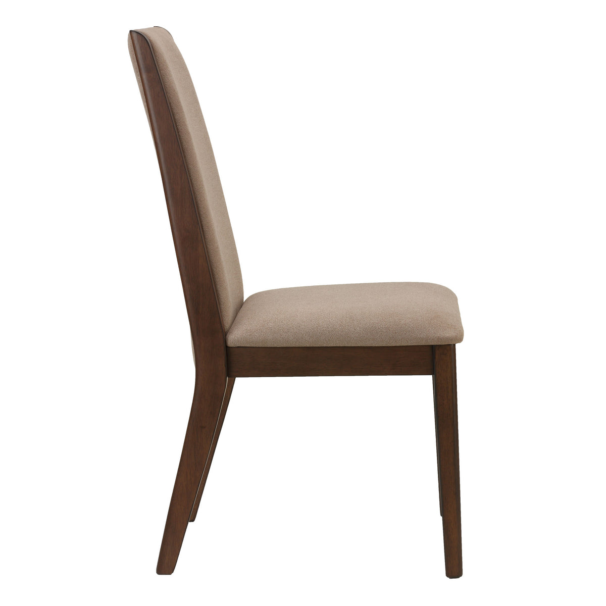 Cortesi Home Dining Side Chairs &quot;Kendall&quot; in Walnut Color with Fabric, Truffle Taupe Fabric (Set of 2)