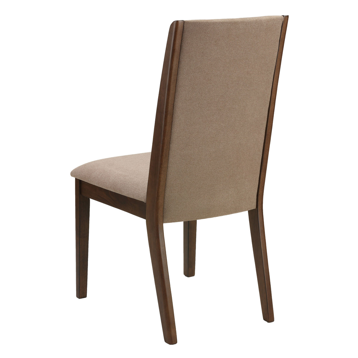 Cortesi Home Dining Side Chairs &quot;Kendall&quot; in Walnut Color with Fabric, Truffle Taupe Fabric (Set of 2)