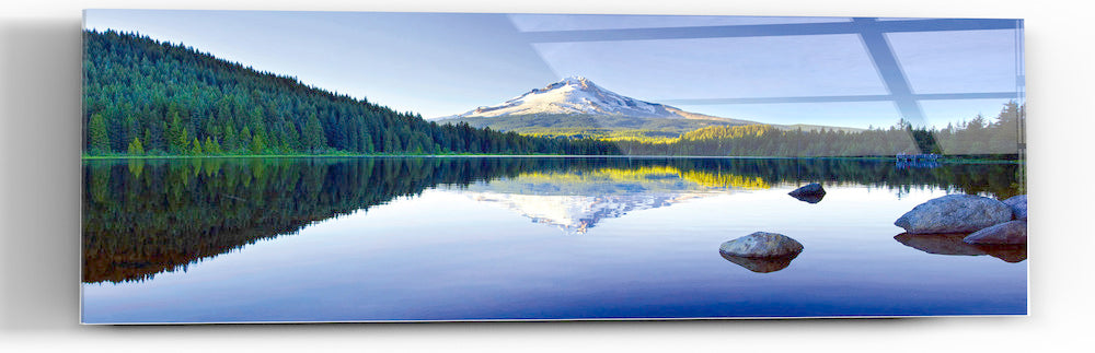 Epic Graffiti &quot;Mountain Reflections&quot; in a High Gloss Acrylic Wall Art, 60&quot; x 20&quot;