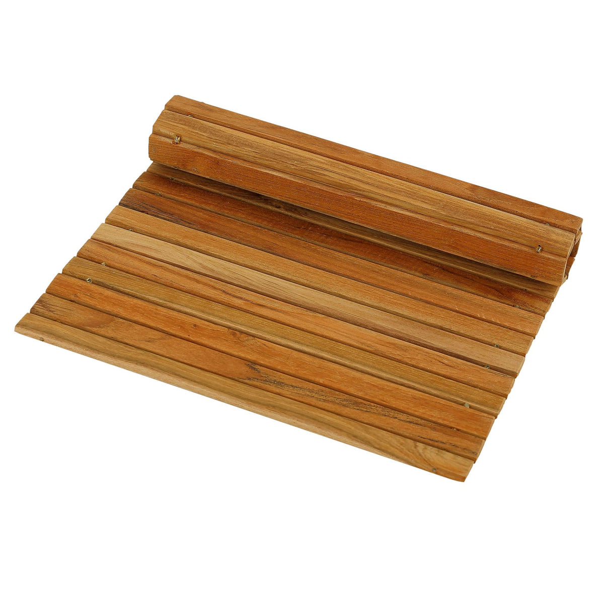 Bare Decor Asi Genuine Teak Wood Flexible Table Top Placemat or Sofa Arm Tray, 1 Mat 19" x 12"