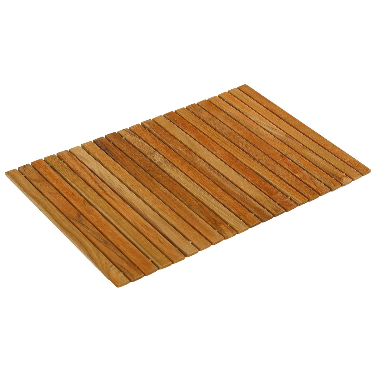 Bare Decor Asi Genuine Teak Wood Flexible Table Top Placemat or Sofa Arm Tray, 1 Mat 19" x 12"