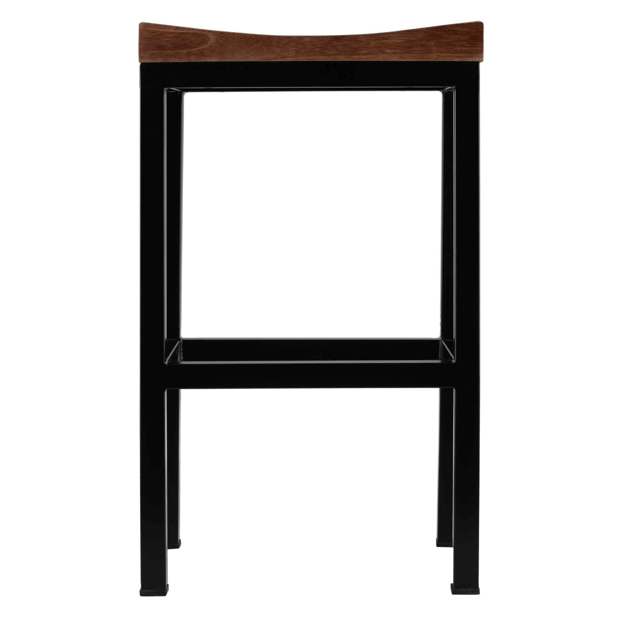 Bare Decor Kitta Metal Counter Height Stool, Backless with Solid Wood Seat, 27&quot; Tall