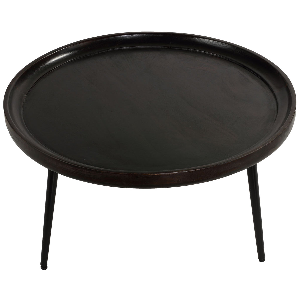 Bare Decor Manitoba Coffee Table in Solid Mango Wood, Round 28&quot;