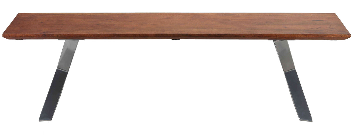 Bare Decor Emperor Wood Dining Bench with Steel Base
