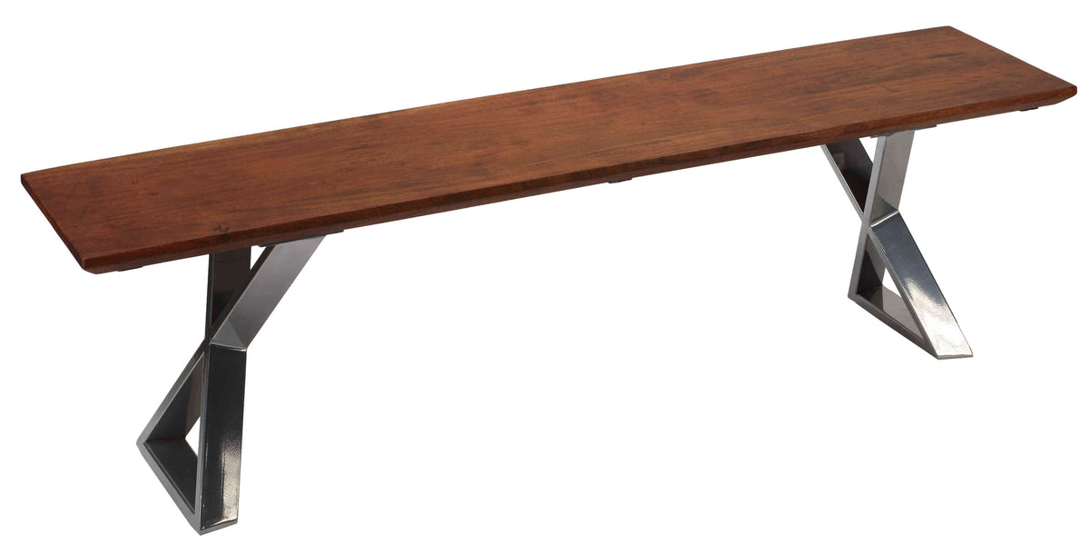 Bare Decor Emperor Wood Dining Bench with Steel Base