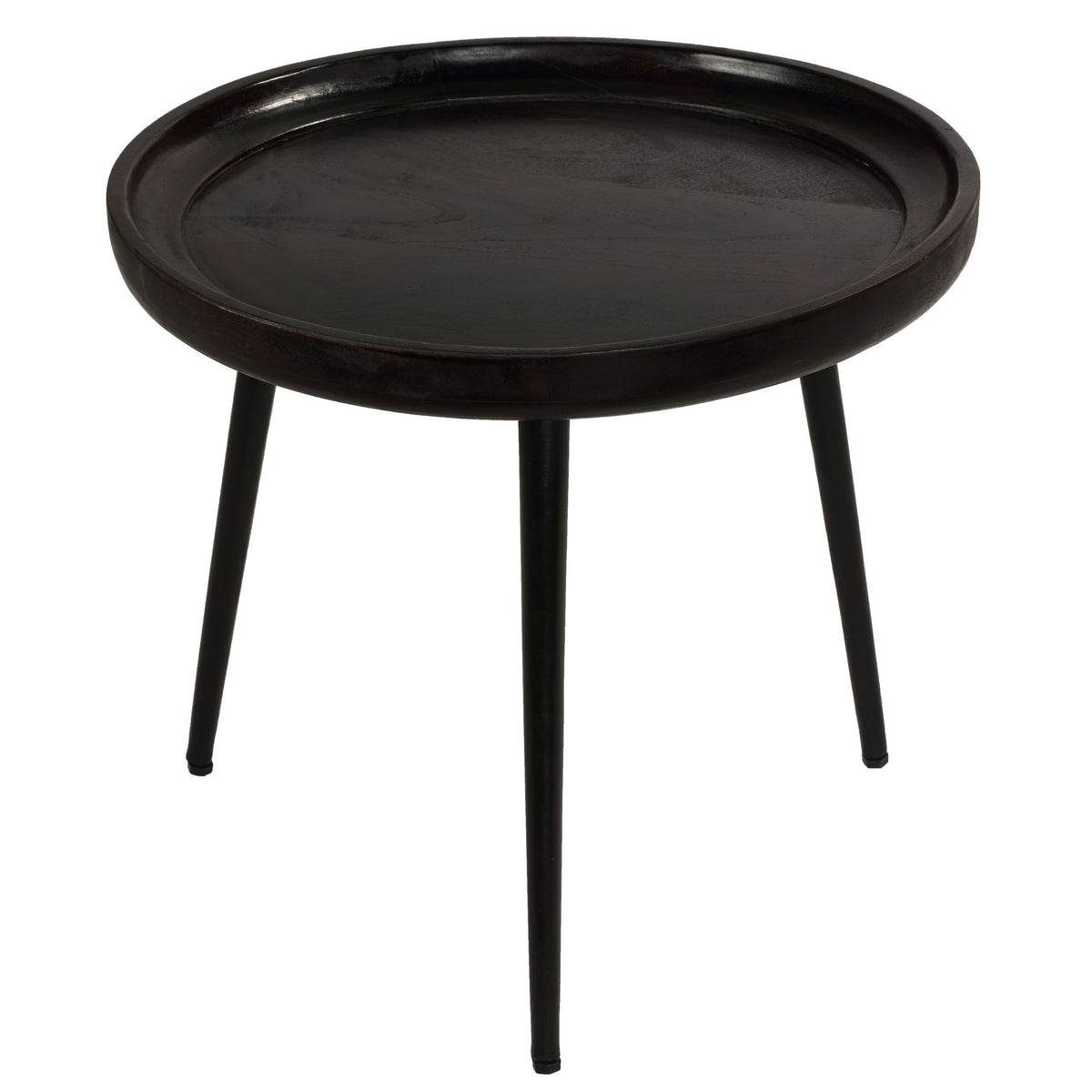 Bare Decor Manitoba Side Table in Solid Mango Wood, Round 20 in