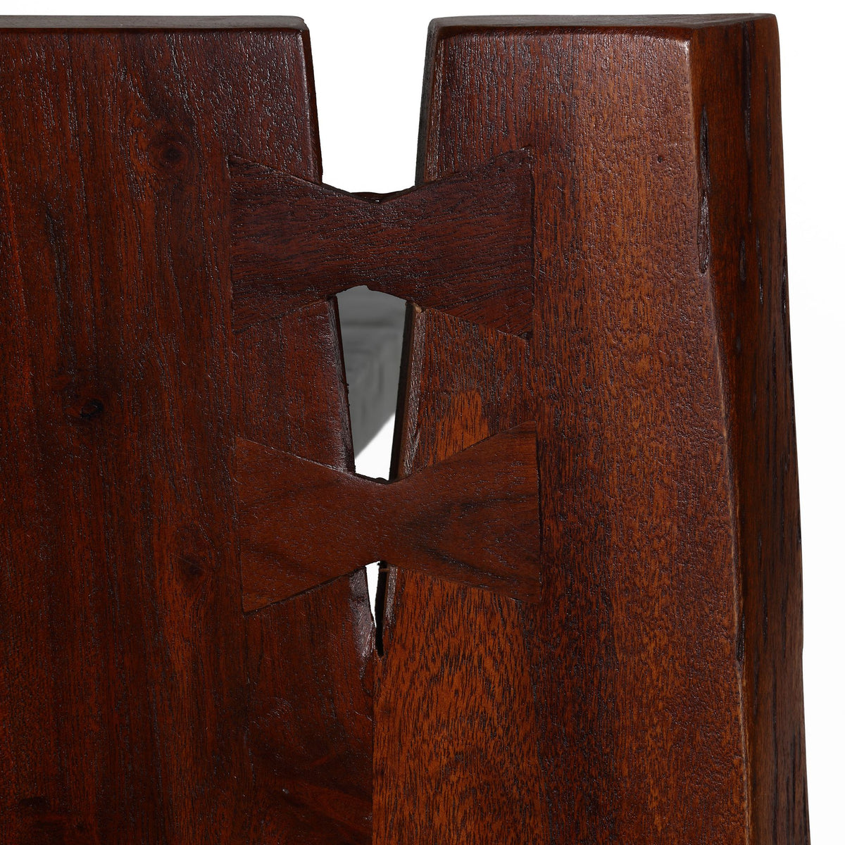 Bare Decor Brunswick End Table With Live Edge Solid Wood Top and Black Metal Legs