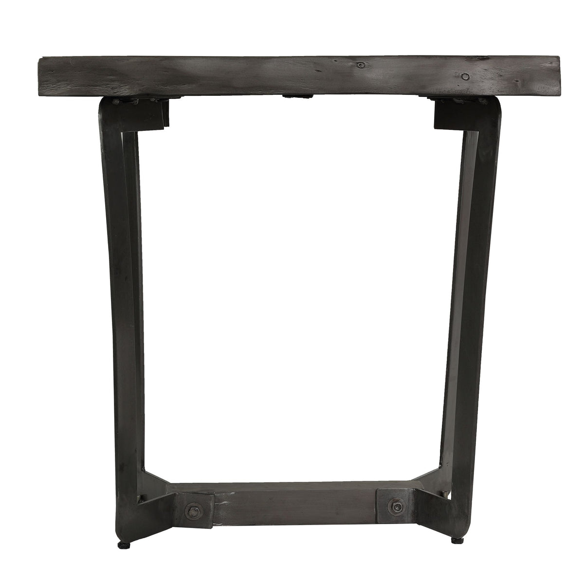 Bare Decor Ontario Live Edge End Table in Solid Acacia Wood, Gray Stain