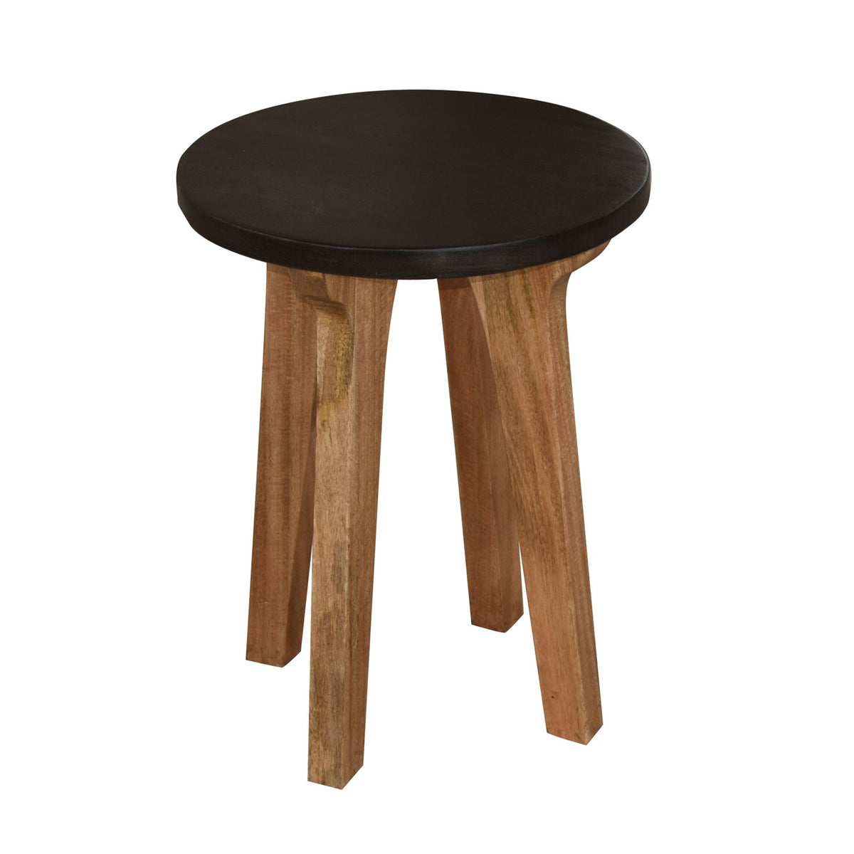 Bare Decor Calgary Small End Table, Two Tone Solid Acacia Wood, 17&quot; Round