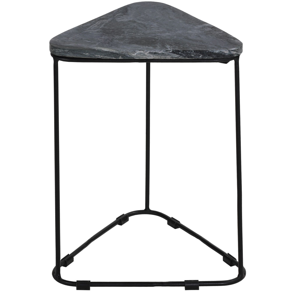 Bare Decor Selfy 2Pc Nesting Accent Tables in Black and White Triangle Marble
