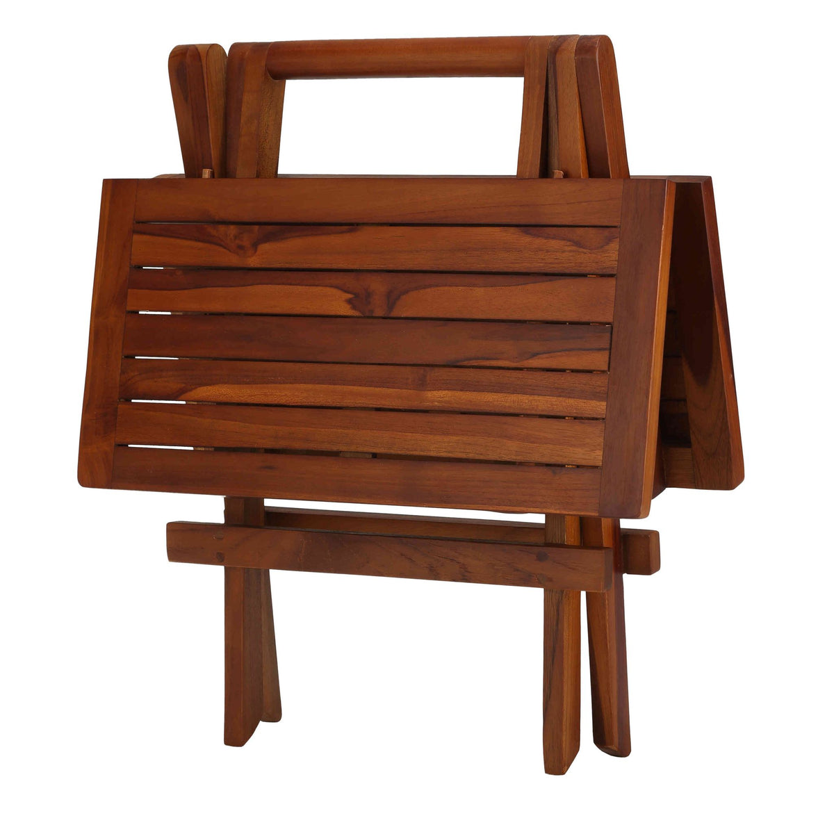 Bare Decor Ravinia Folding Teak Small Table, Oiled Finish