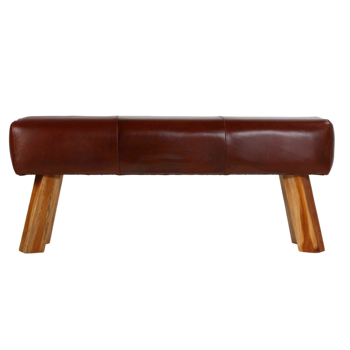 Bare Decor Lika Bench Ottoman Genuine 100% Leather, Brown