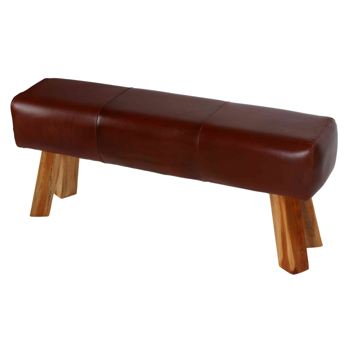 Bare Decor Lika Bench Ottoman Genuine 100% Leather, Brown