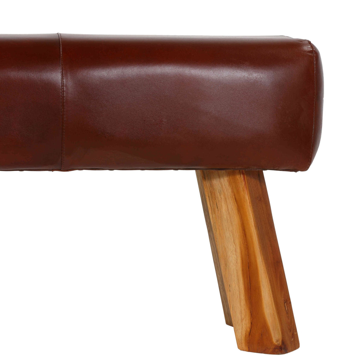 Bare Decor Lika Bench Ottoman Genuine 100% Leather, Brown