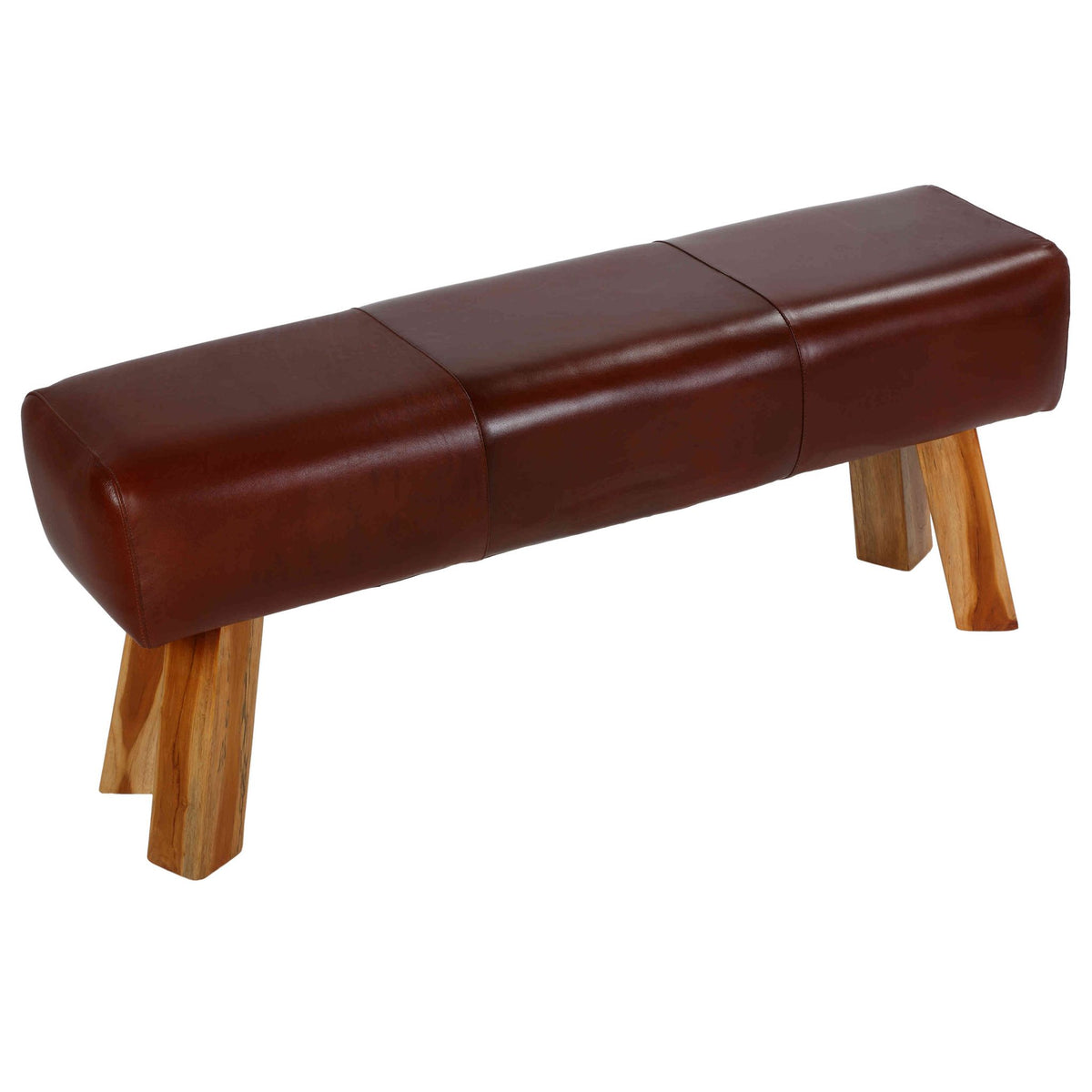 Bare Decor Lika Bench Ottoman Genuine 100% Leather, Brown