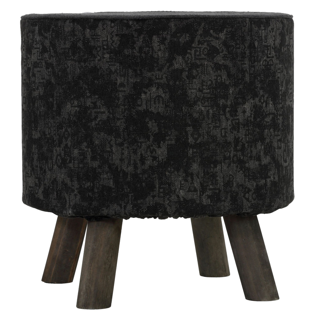 Cortesi Home Oakdale Ottoman Stool with Removable Cotton Cover, Dark Grey