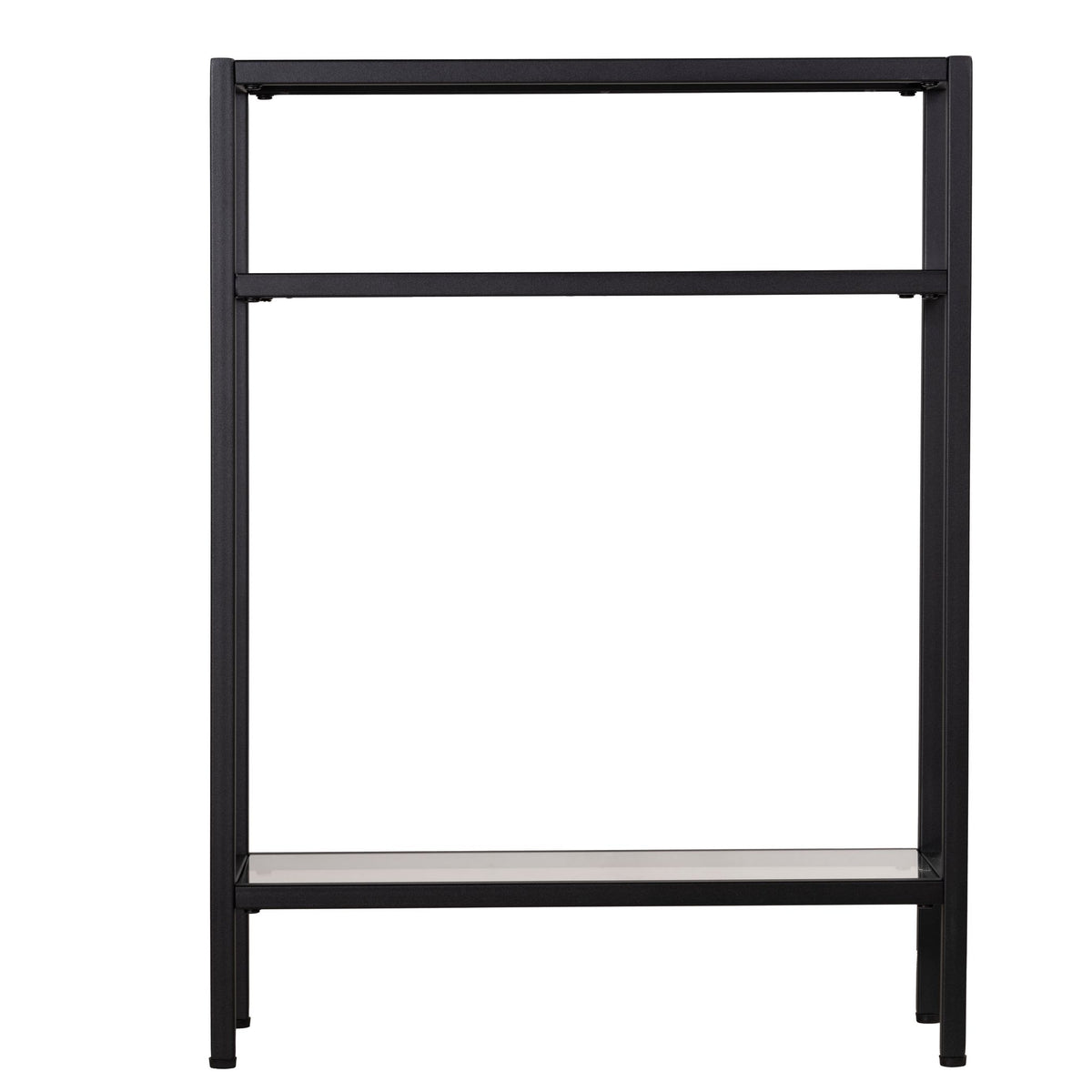 Cortesi Home Harris 2PC Console Table and Mirror Set, Matte Black Metal