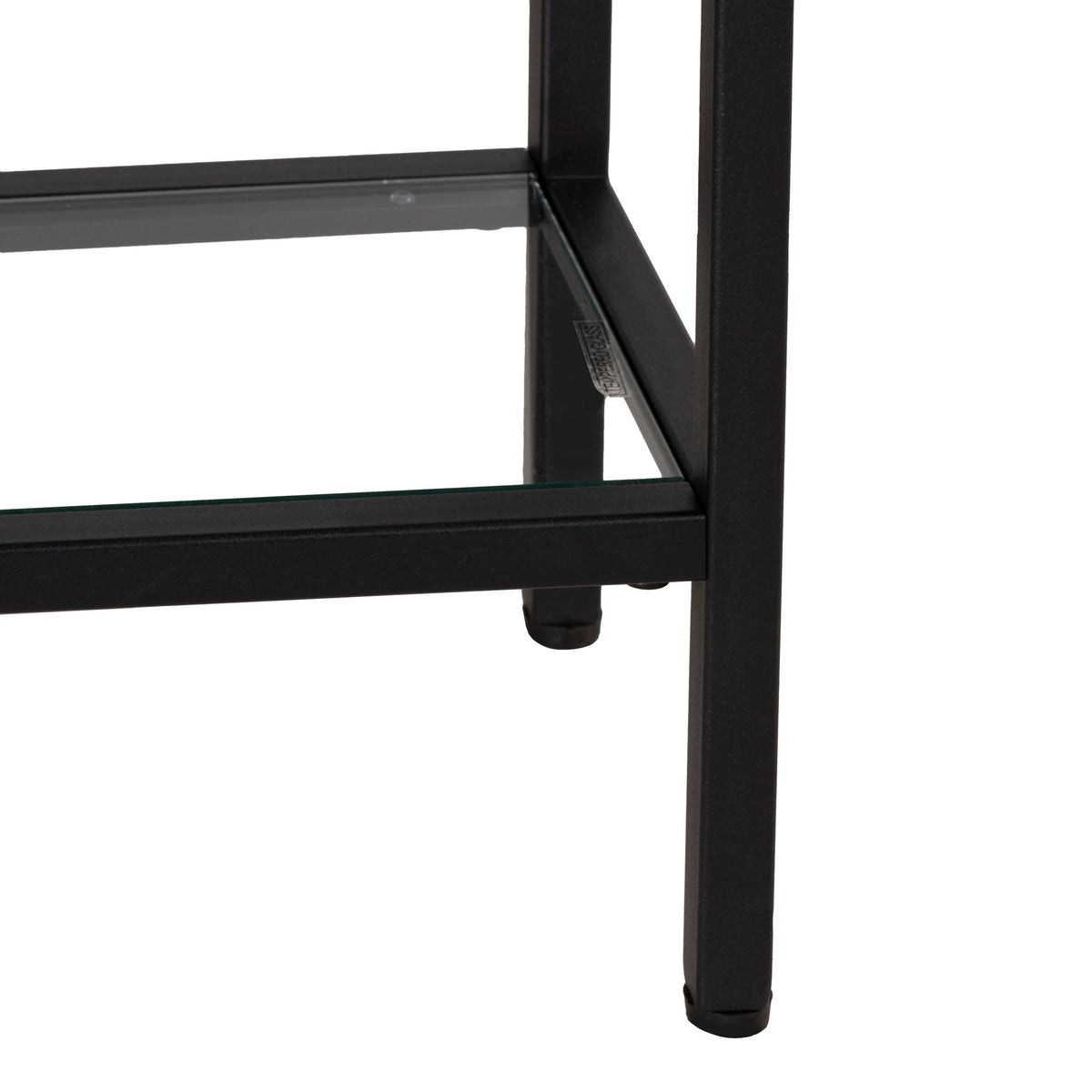 Cortesi Home Harris 2PC Console Table and Mirror Set, Matte Black Metal