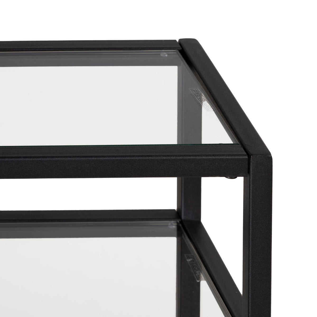 Cortesi Home Harris 2PC Console Table and Mirror Set, Matte Black Metal