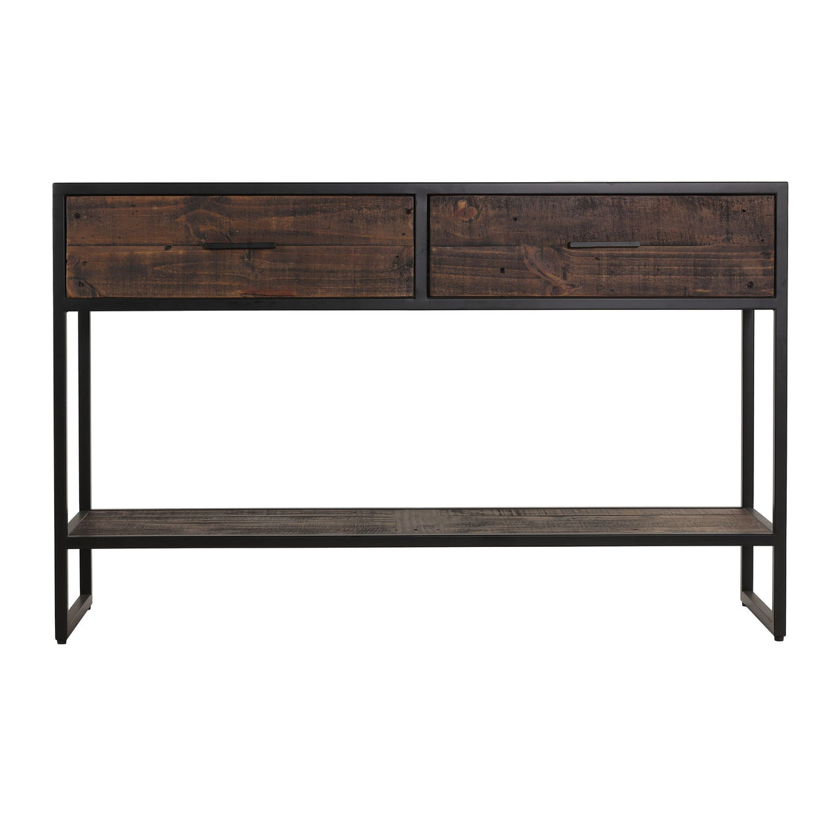 Cortesi Home Knoll Console Table with 2 Drawers, Solid Wood and Metal