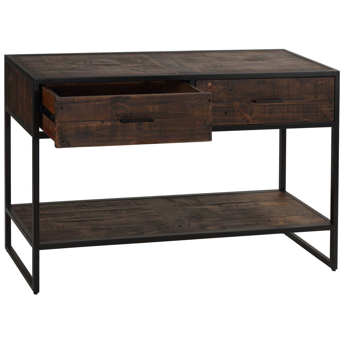 Cortesi Home Knoll Console Table with 2 Drawers, Solid Wood and Metal