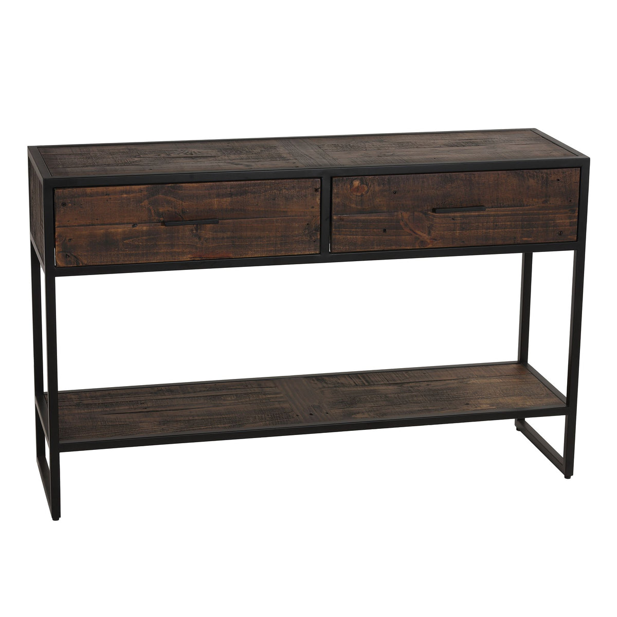 Cortesi Home Knoll Console Table with 2 Drawers, Solid Wood and Metal