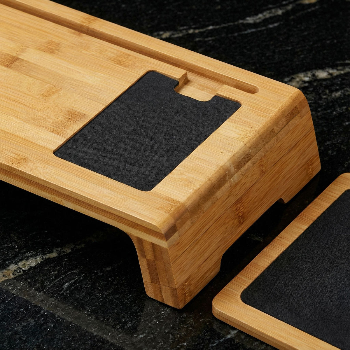 Cortesi Home Mia Natural Bamboo Monitor Stand With Mouse Pad