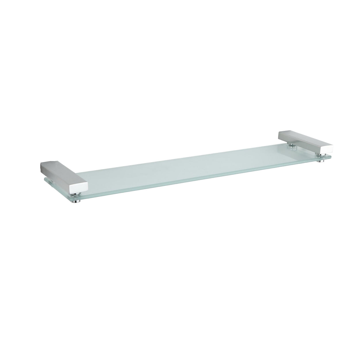 Cortesi Home Enzo Contemporary Stainless Steel Frosted Glass Vanity Shelf, Chrome