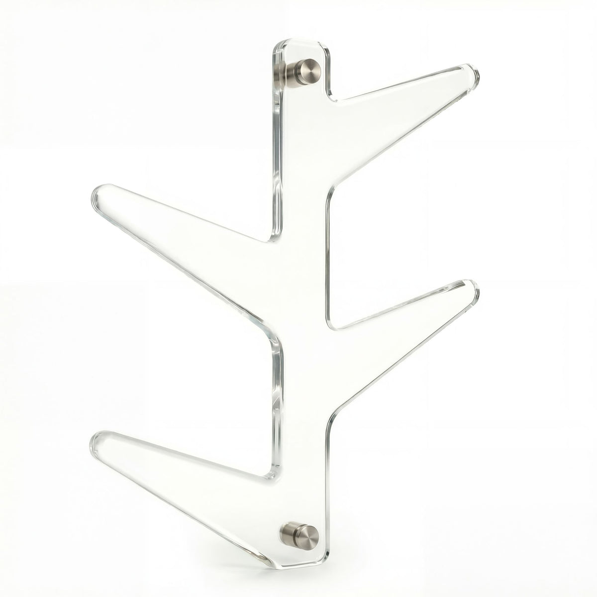 Cortesi Home Space Saver Clear Acrylic Wall Mounted 4 Hook Hanging Storage Organizer Coat Rack, Brushed Nickel