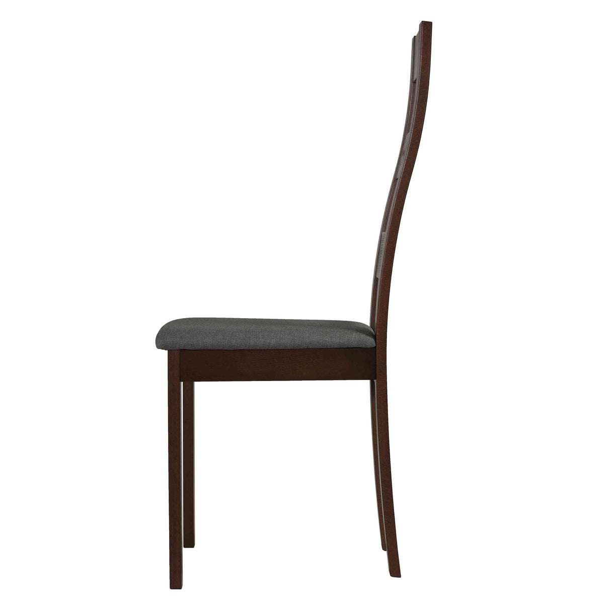 Cortesi Home Cuadro Dining Chair in Charcoal Fabric, Walnut Finish (Set of 2)