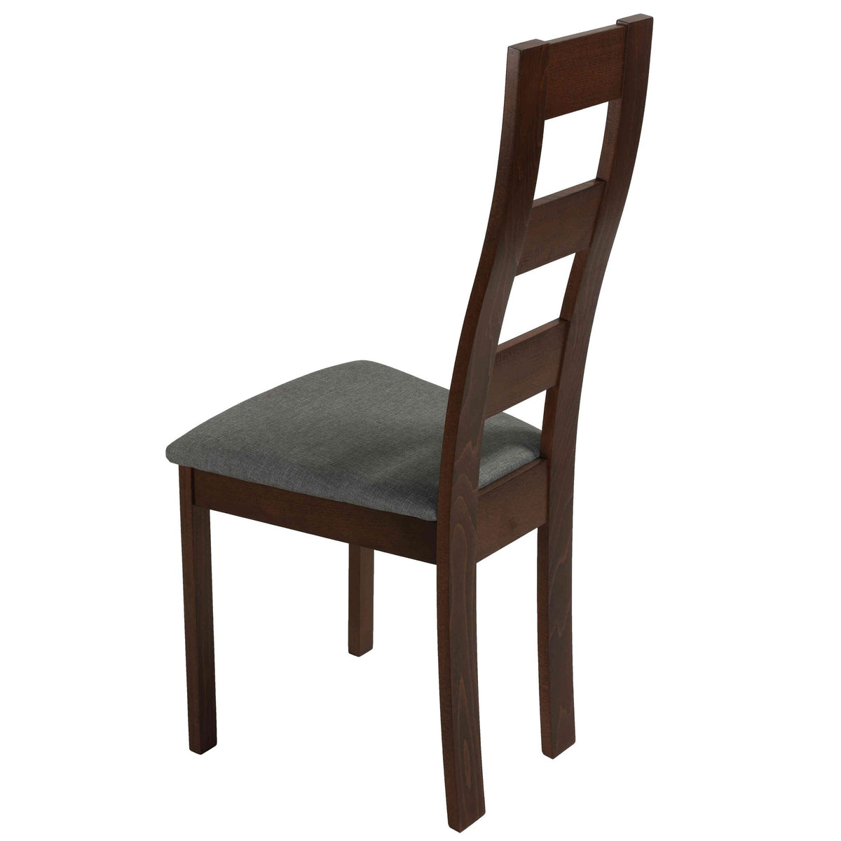 Cortesi Home Cuadro Dining Chair in Charcoal Fabric, Walnut Finish (Set of 2)