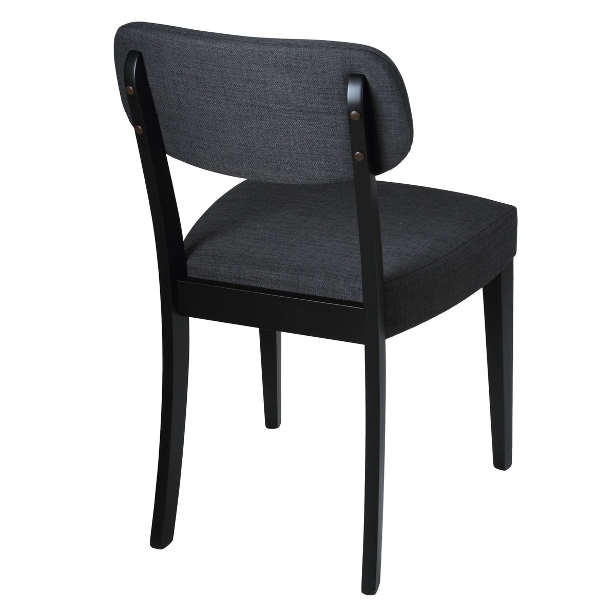 Cortesi Home Dao Dining Chair in Black Finish Wood with Charcoal Grey Fabric (Set of 2)