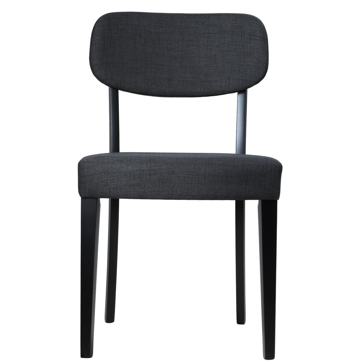 Cortesi Home Dao Dining Chair in Black Finish Wood with Charcoal Grey Fabric (Set of 2)