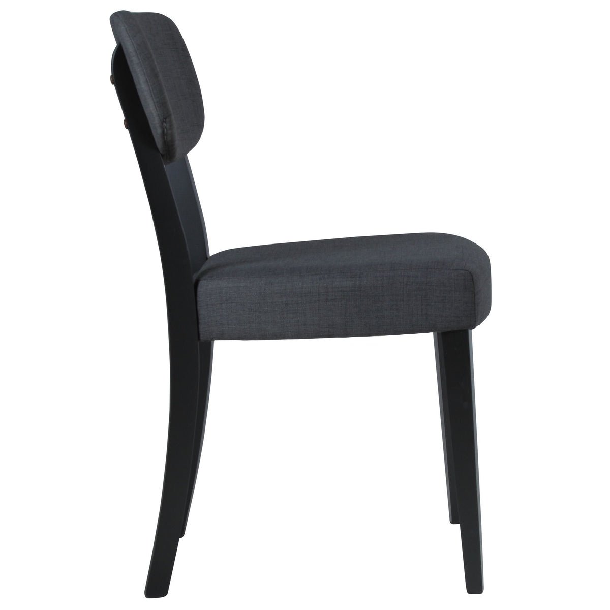 Cortesi Home Dao Dining Chair in Black Finish Wood with Charcoal Grey Fabric (Set of 2)