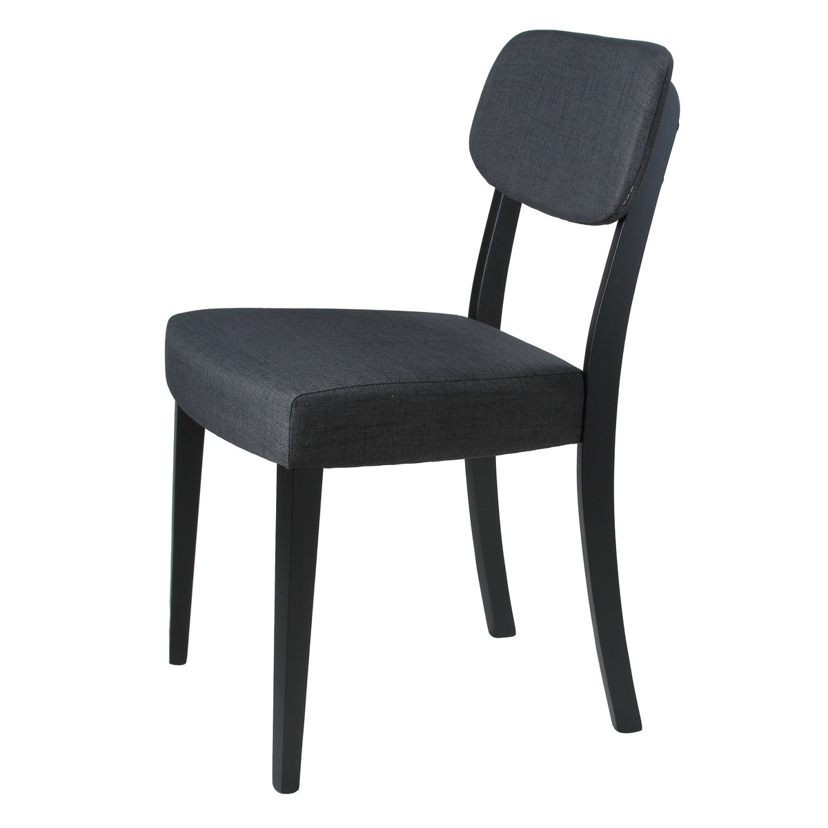 Cortesi Home Dao Dining Chair in Black Finish Wood with Charcoal Grey Fabric (Set of 2)