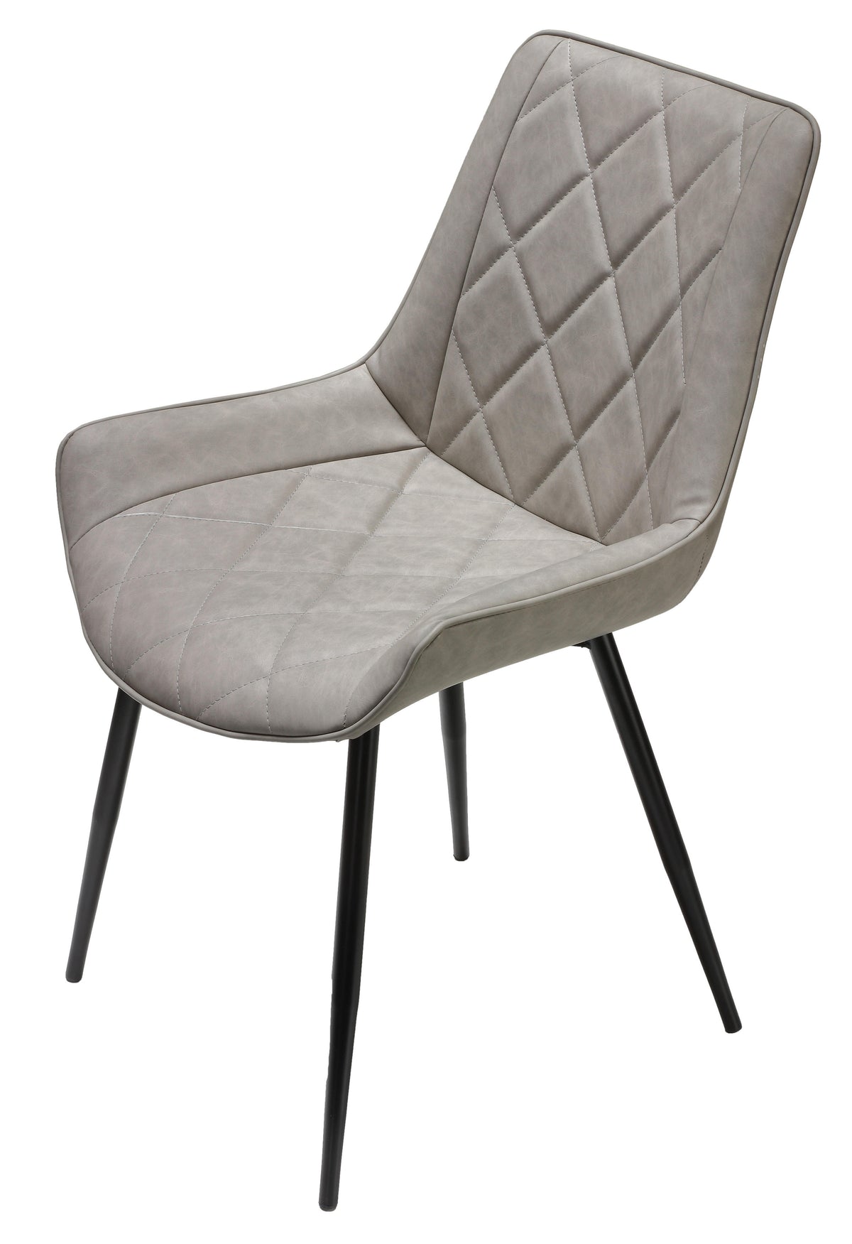 Cortesi Home Ellie Dining Chairs in Gray faux Leather, Set of 2