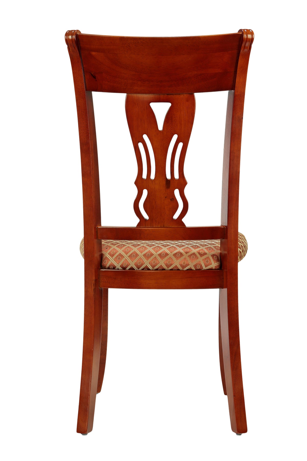 Cortesi Home Josephine Queen Ann Harp Back Dining Chair in Brown and Gold Brocade (Set of 2)