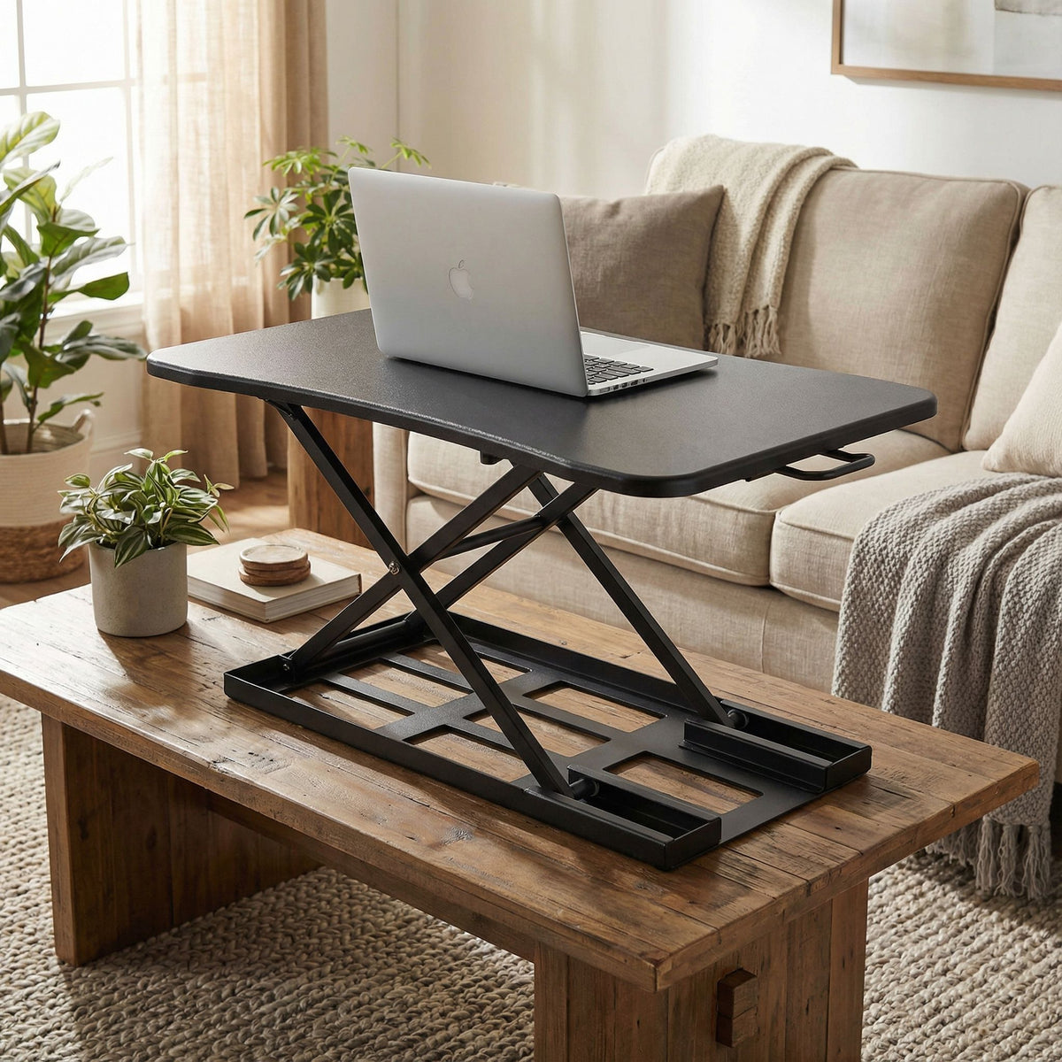 Cortesi Home Ursa Height Adjustable Standing Desk Converter, Black