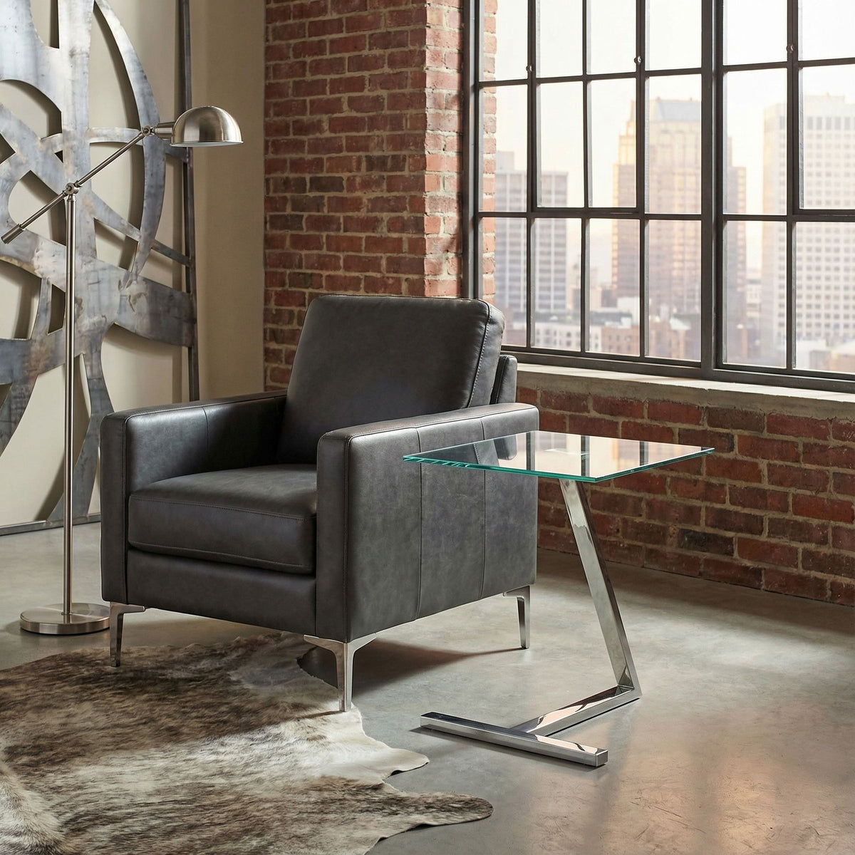 Cortesi Home Zee Square Glass End Table, 18x18x20