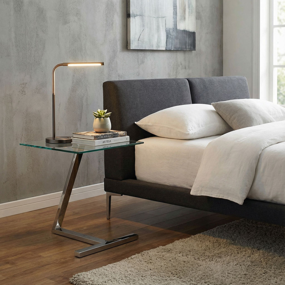 Cortesi Home Zee Square Glass End Table, 18x18x20