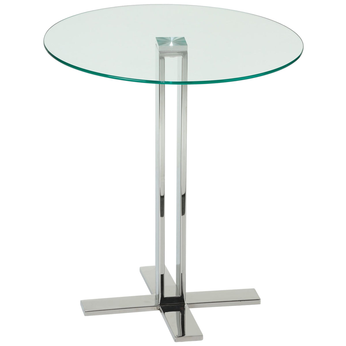 Cortesi Home Solen Round Glass End Table