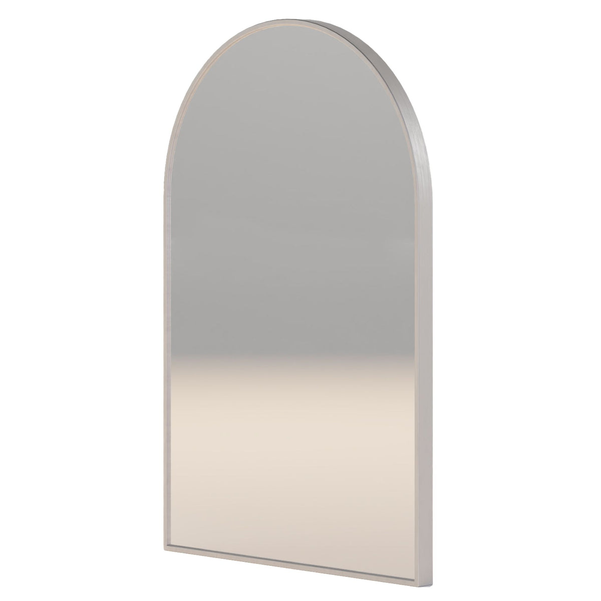 Cortesi Home Lucy Arched Mirror with Brushed Silver Aluminum Frame, 20x30